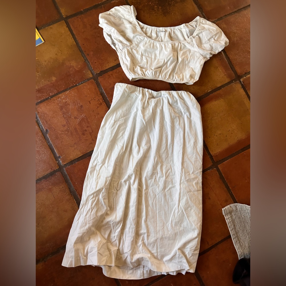 Reformation White Skirt and Top Set